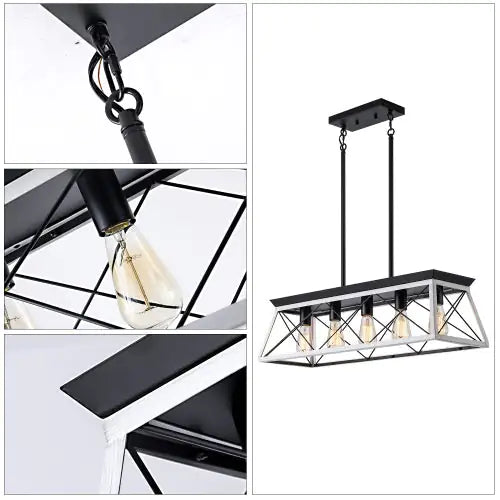 5 Lamps Farmhouse Chandelier Dining Room White - No Bulbs Unavailable Platform- Temu