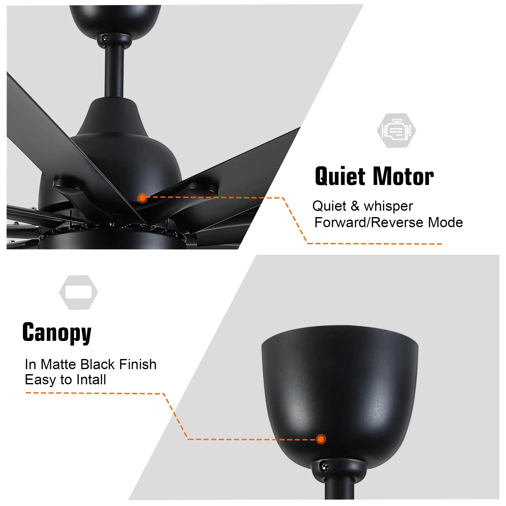 Metallic Black Ceiling Fan