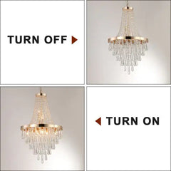 Golden Crystal Chandelier, Large Modern Luxury Chandelier For Living Room, Dining Room, Bedroom, Hallway - Bulb Not Included Unavailable Platforms- Temu
